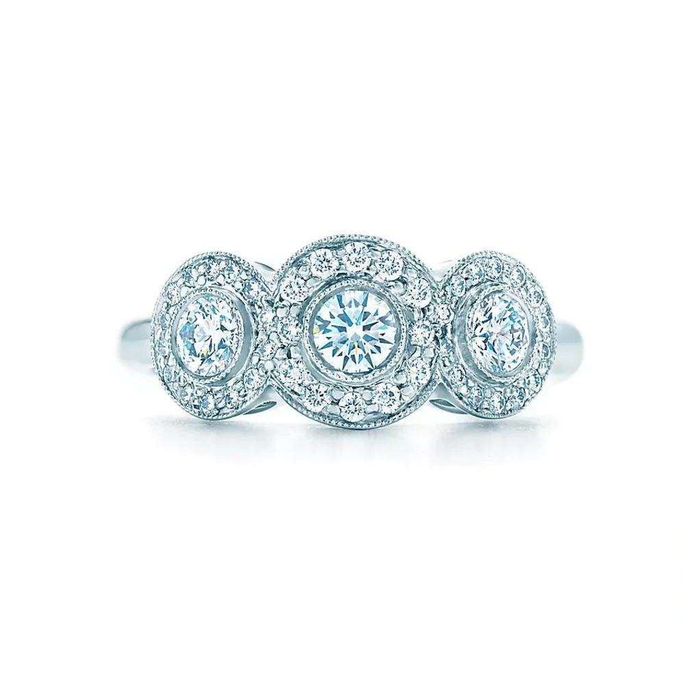 Tiffany & Co. Circlet Platinum & Diamond Ring - Picture 3 of 5